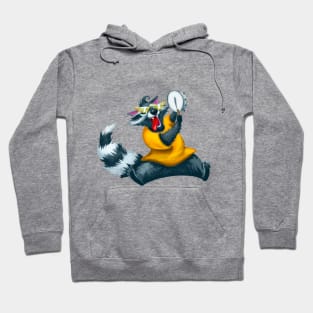 Raccoon playing Tamborim Hoodie